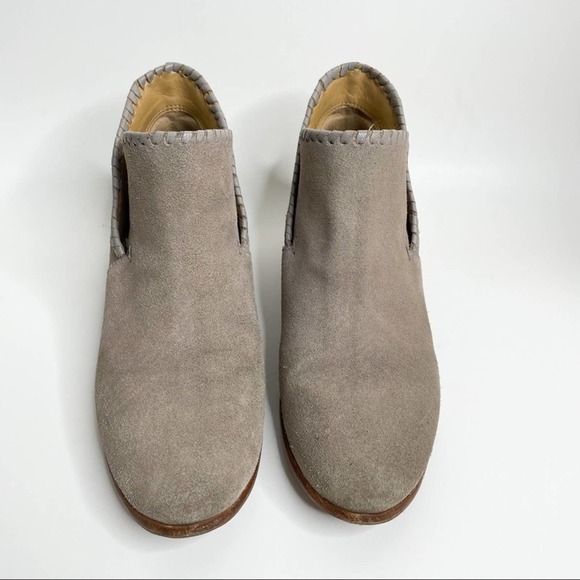 Jack Rogers Sadie Suede Gray Taupe Ankle Booties - Picture 2 of 10